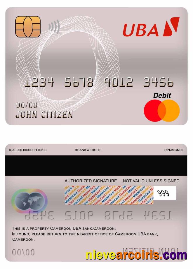 Cameroon UBA bank master debit card